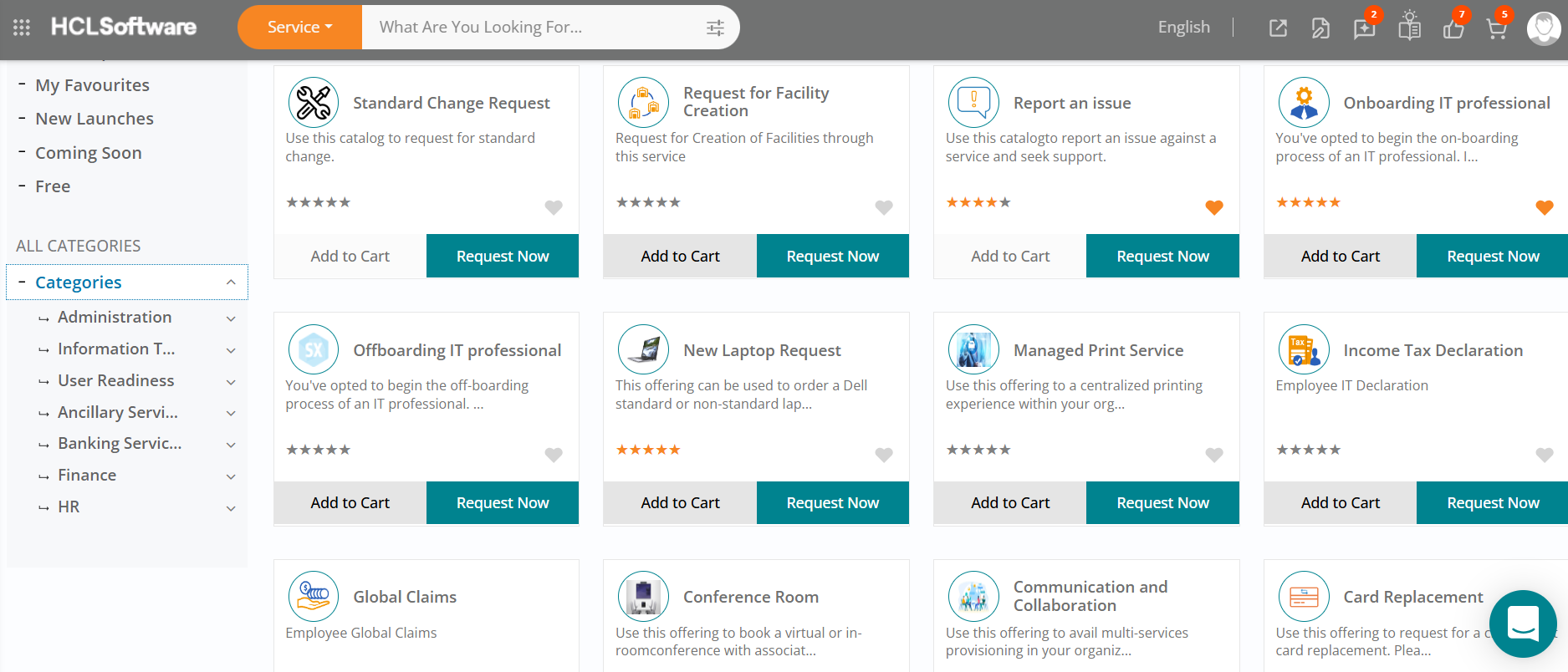 HCL BigFix Service Management screenshot: Consumer Homepage