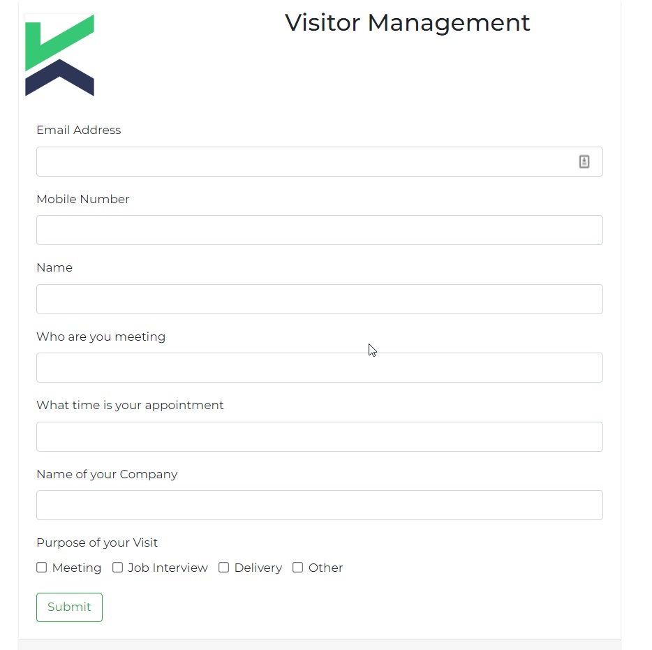 Koncierz visitor management form