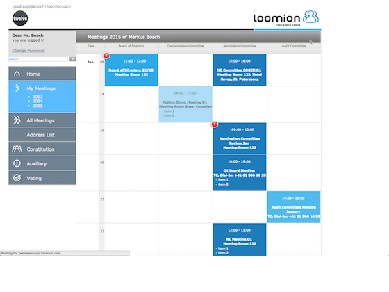 Twelve Directors' Portal Logiciel - 2