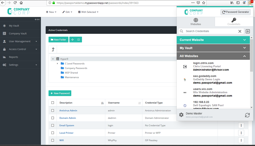 N-able Passportal credential generator screenshot