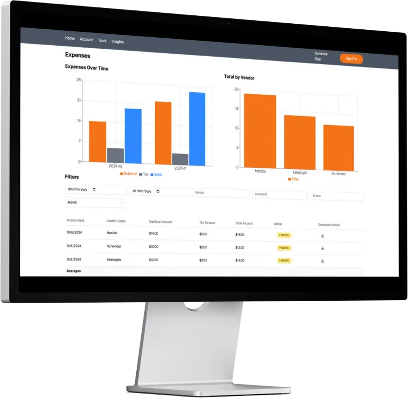 Huppi screenshot: Huppi expense management