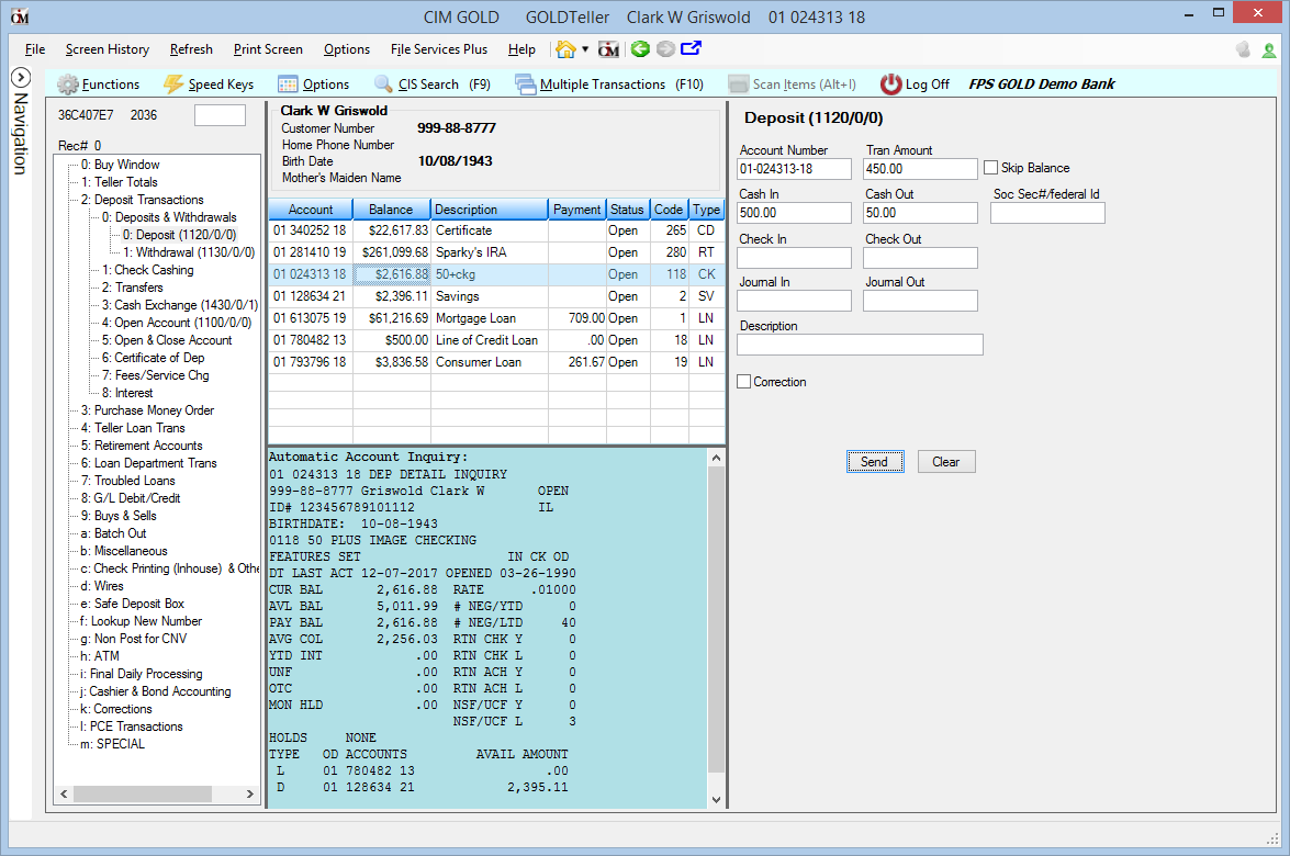 The teller and platform tool walks users through the process of opening a new customer account