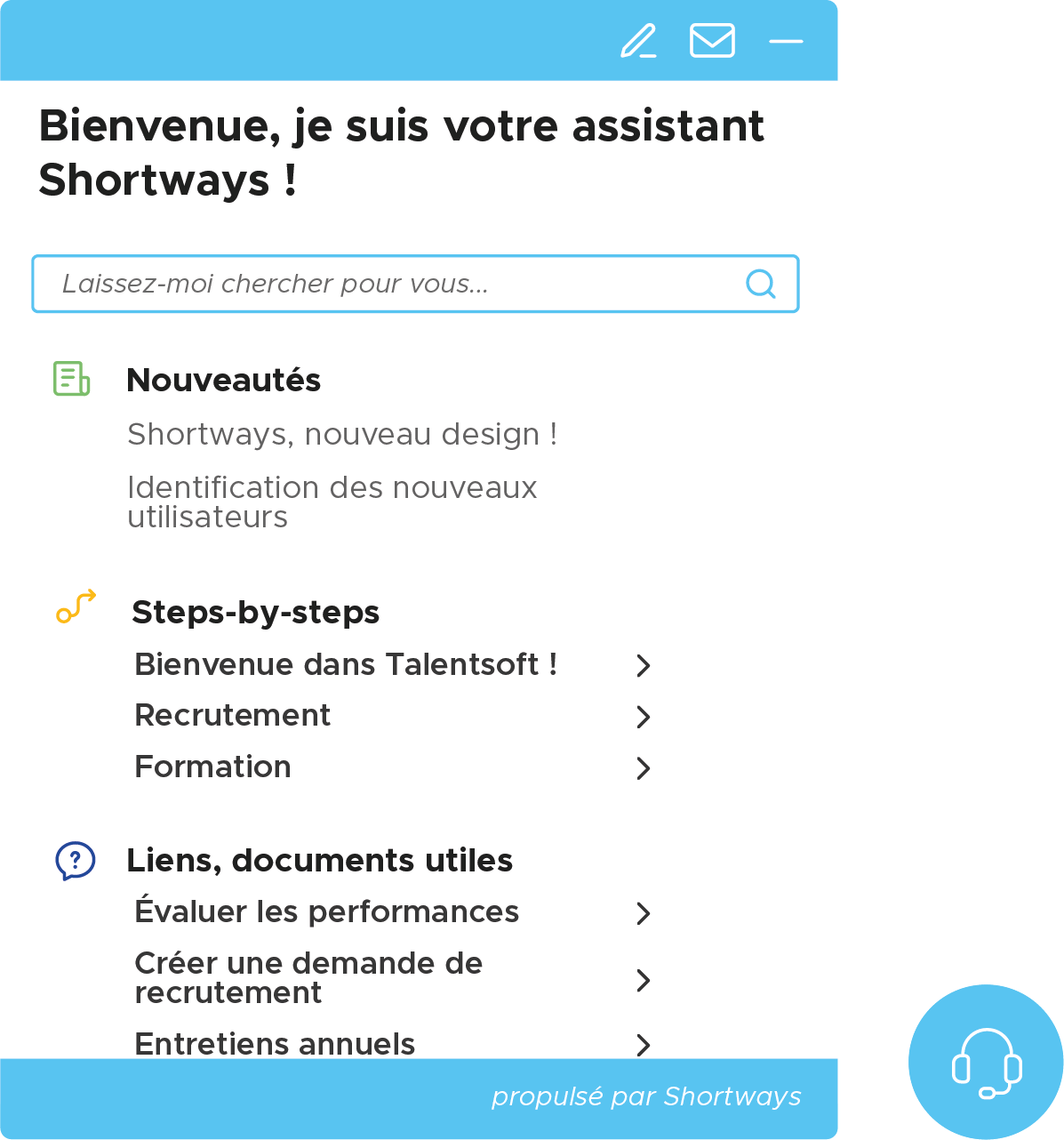 Shortways screenshot: L'Assistant Shortways
