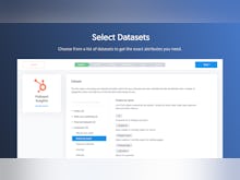 Dataddo Software - Choose from a list of datasets to get the exact metrics and dimensions you need.