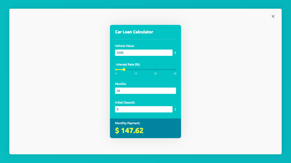 Calconic car loan calculator