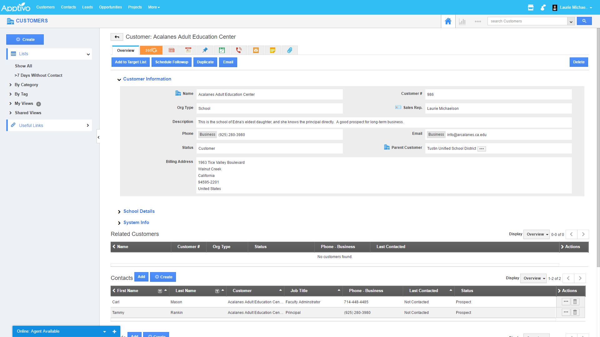 Simple contact profiles that can be configured to store any details