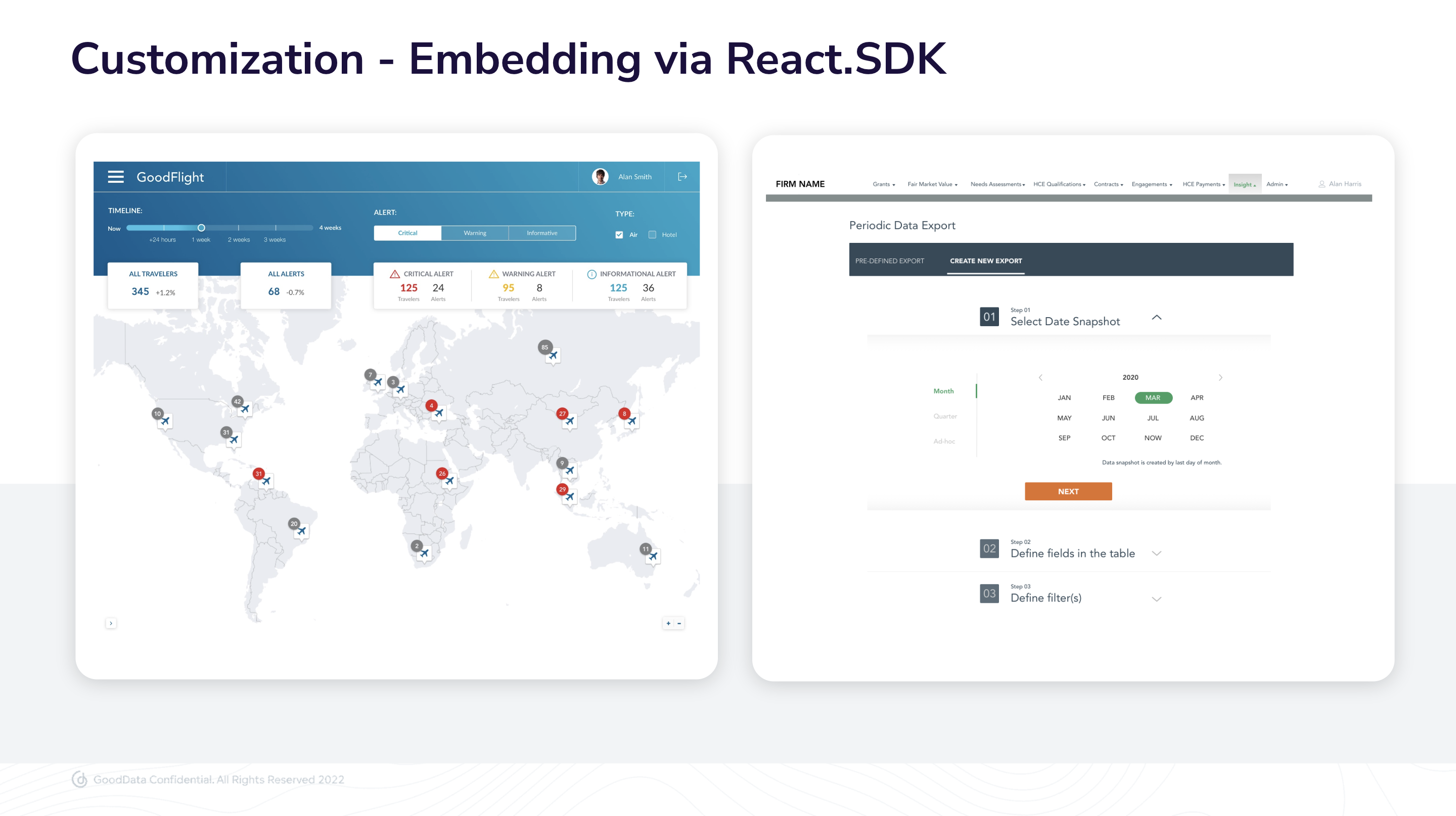 Customization and embedding via React SDK