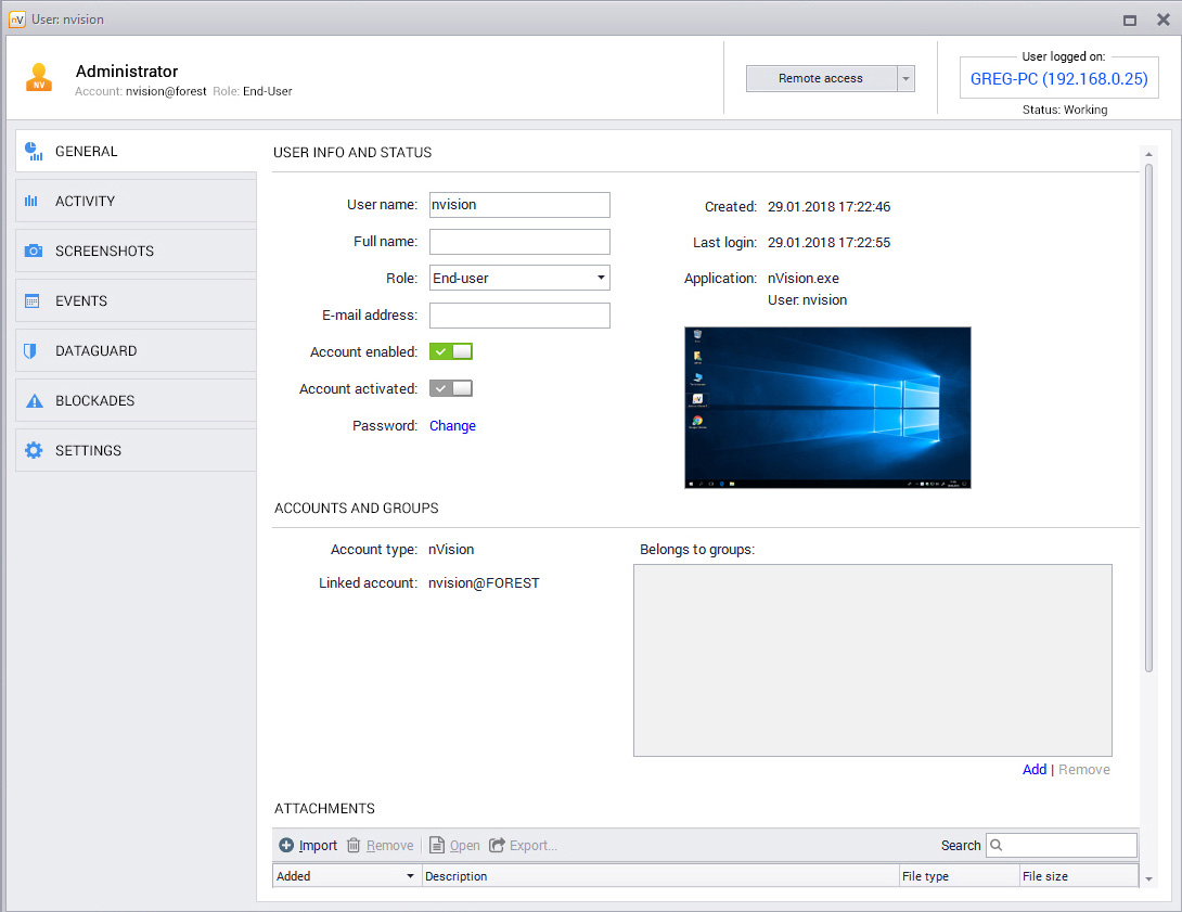 nVision Software - Axence nVision user management