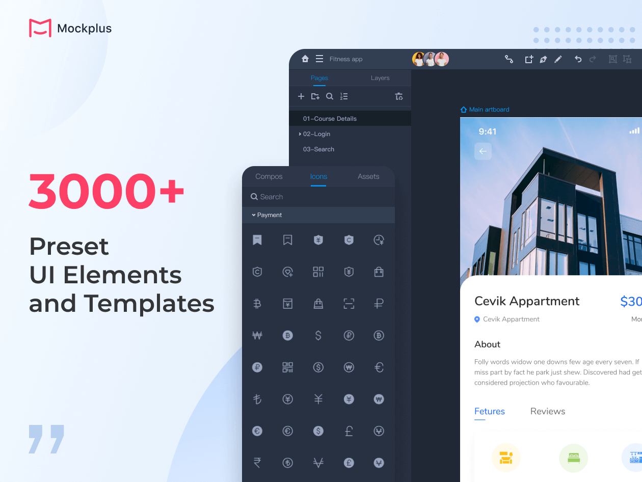 Mockplus Software - 3000+ Preset UI Elements and Templates