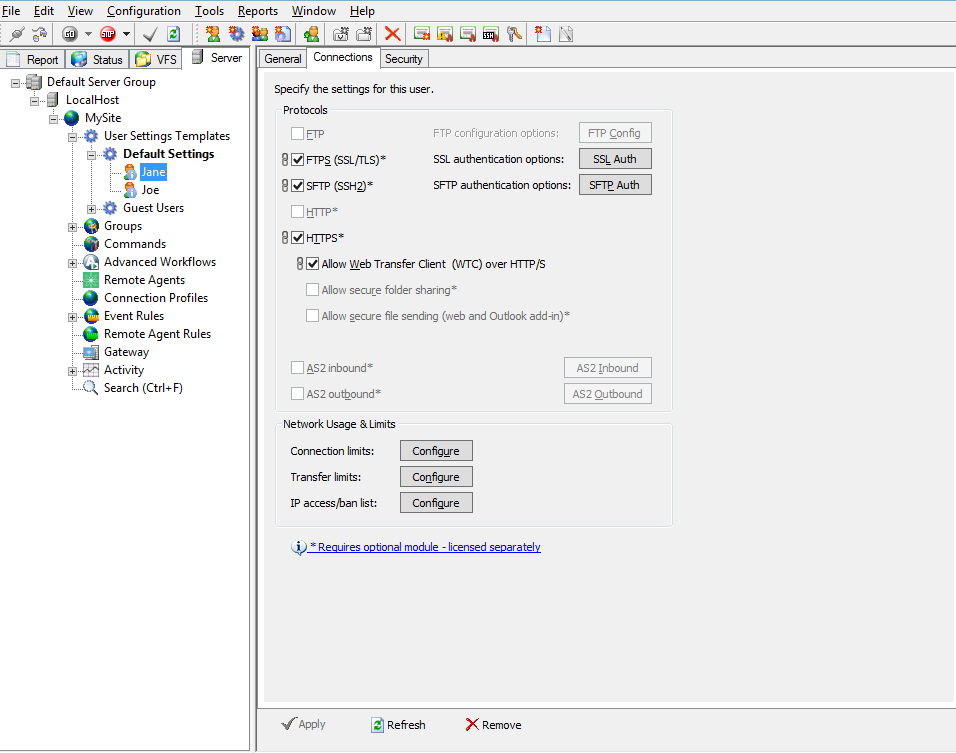 Globalscape EFT Logiciel - 2