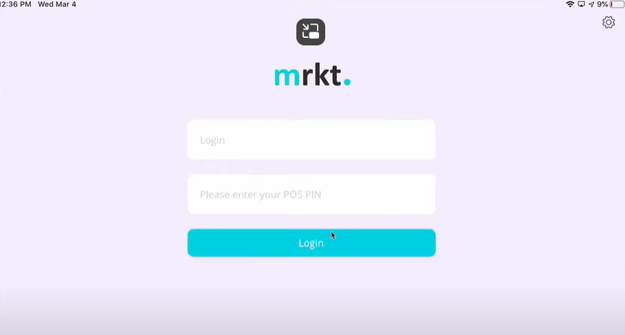 MRKT POS login page