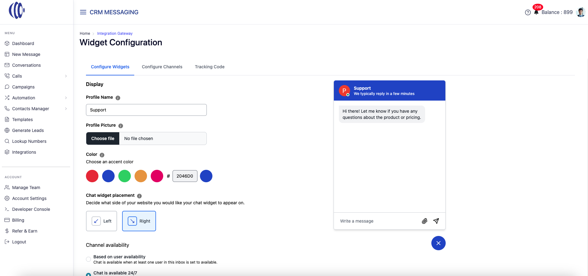 CRM Messaging Software - Live Chat