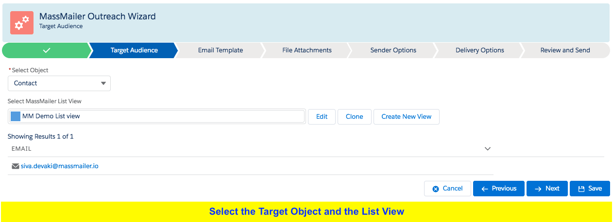 MassMailer outreach wizard