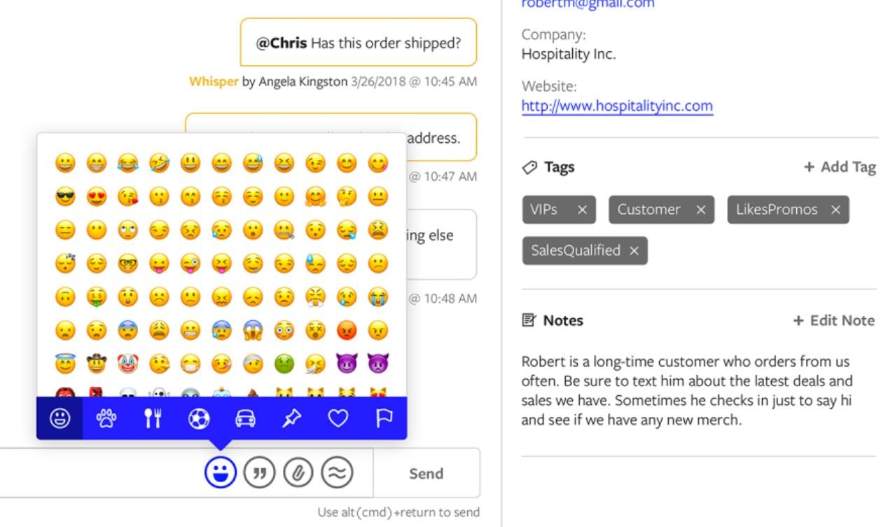 Textline Software - Textline include emojis