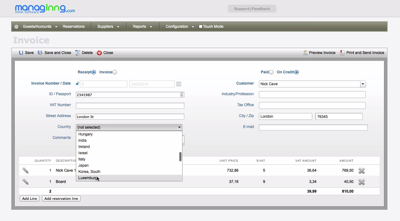 Creating invoices