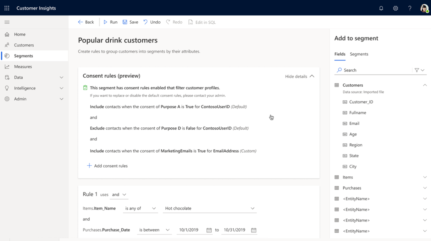 Dynamics 365 Customer Insights Software - Dynamics 365 Customer Insights customer segment rules