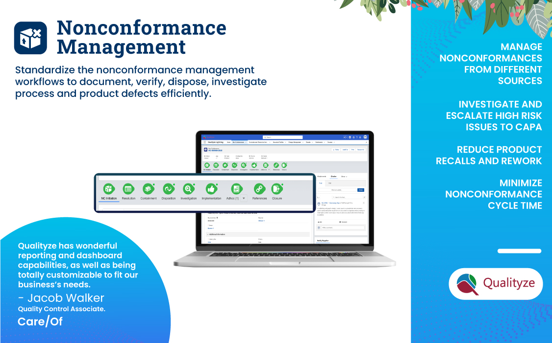 nonconformance management solution to manage and address issues efficiently.