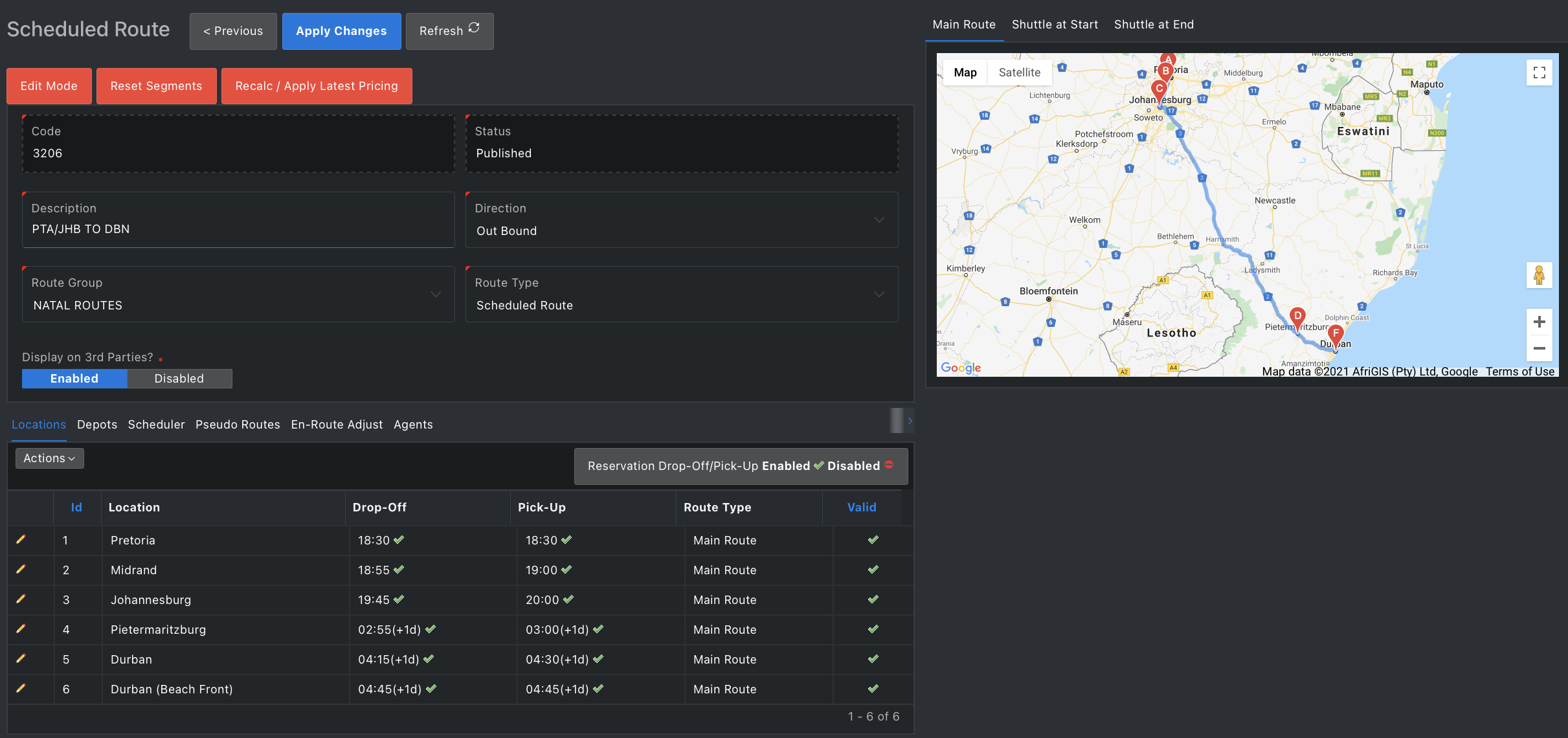 Ratality Software - Visual scheduled routes planner