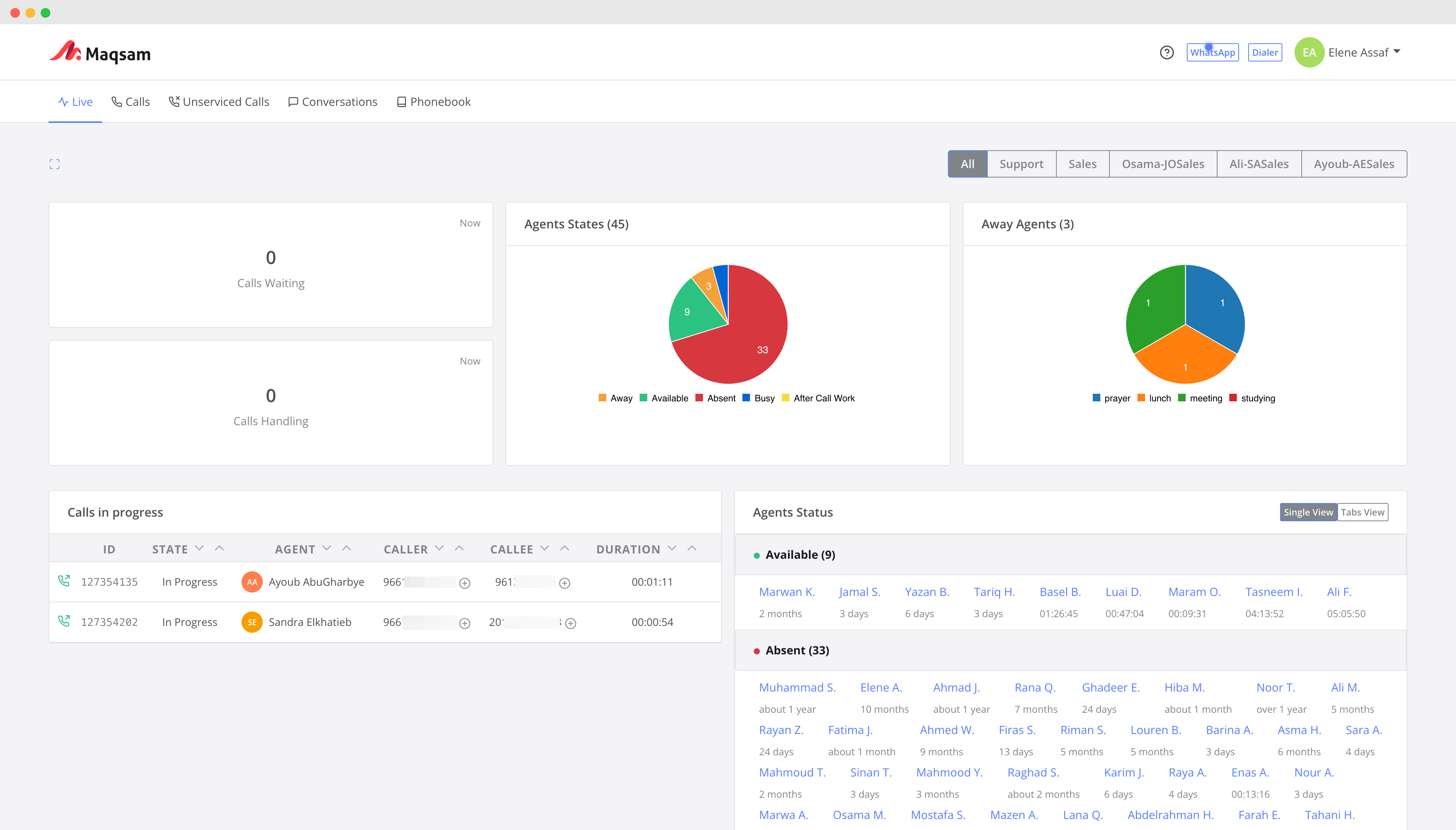 Maqsam Software - Live Dashboard: Sit back and watch the traffic flow in real-time, allowing you to take action with no delays .