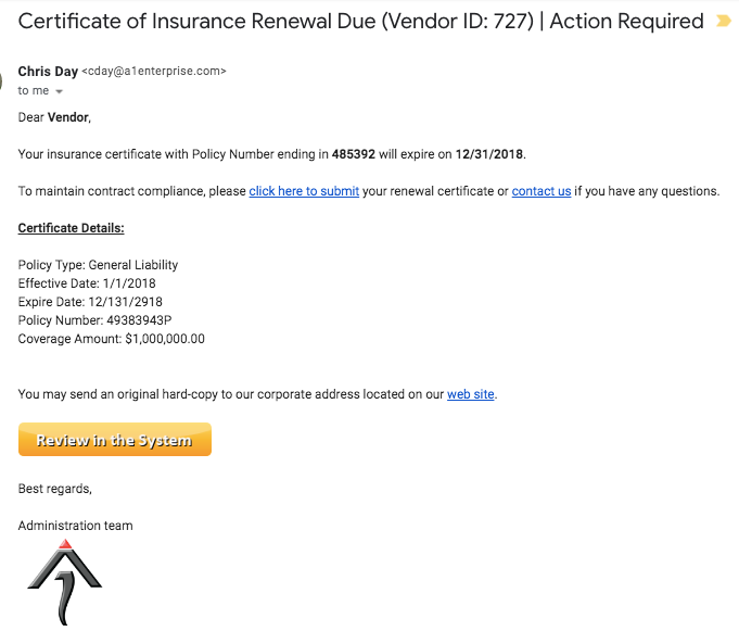 A1 Tracker Software - A1 Tracker insurance claim alerts screenshot