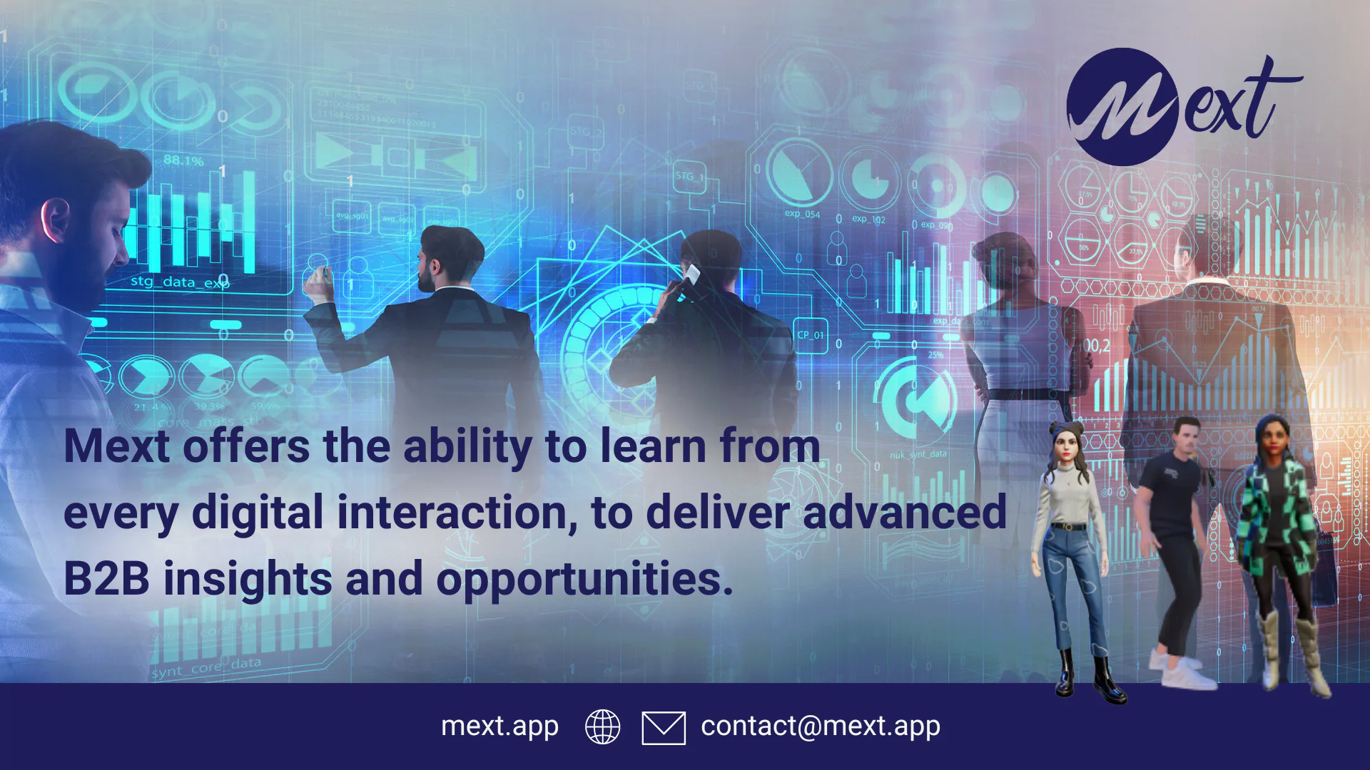 Mext Software - Mext offers the ability to learn from  every digital interaction, to deliver advanced B2B insights and opportunities.
