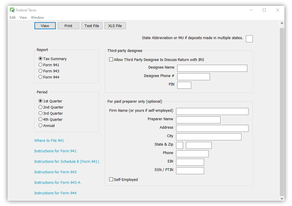 CheckMark Payroll Software - File Federal Taxes