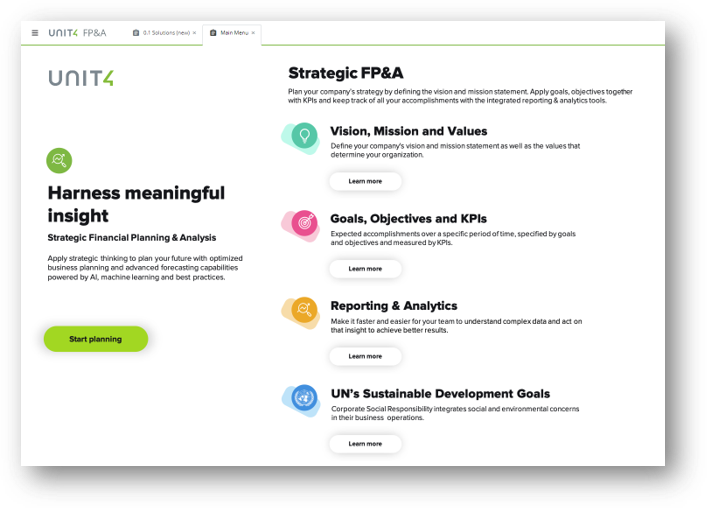 Unit4 Financial Planning & Analysis Software - Unit4 FP&A Strategi Planning