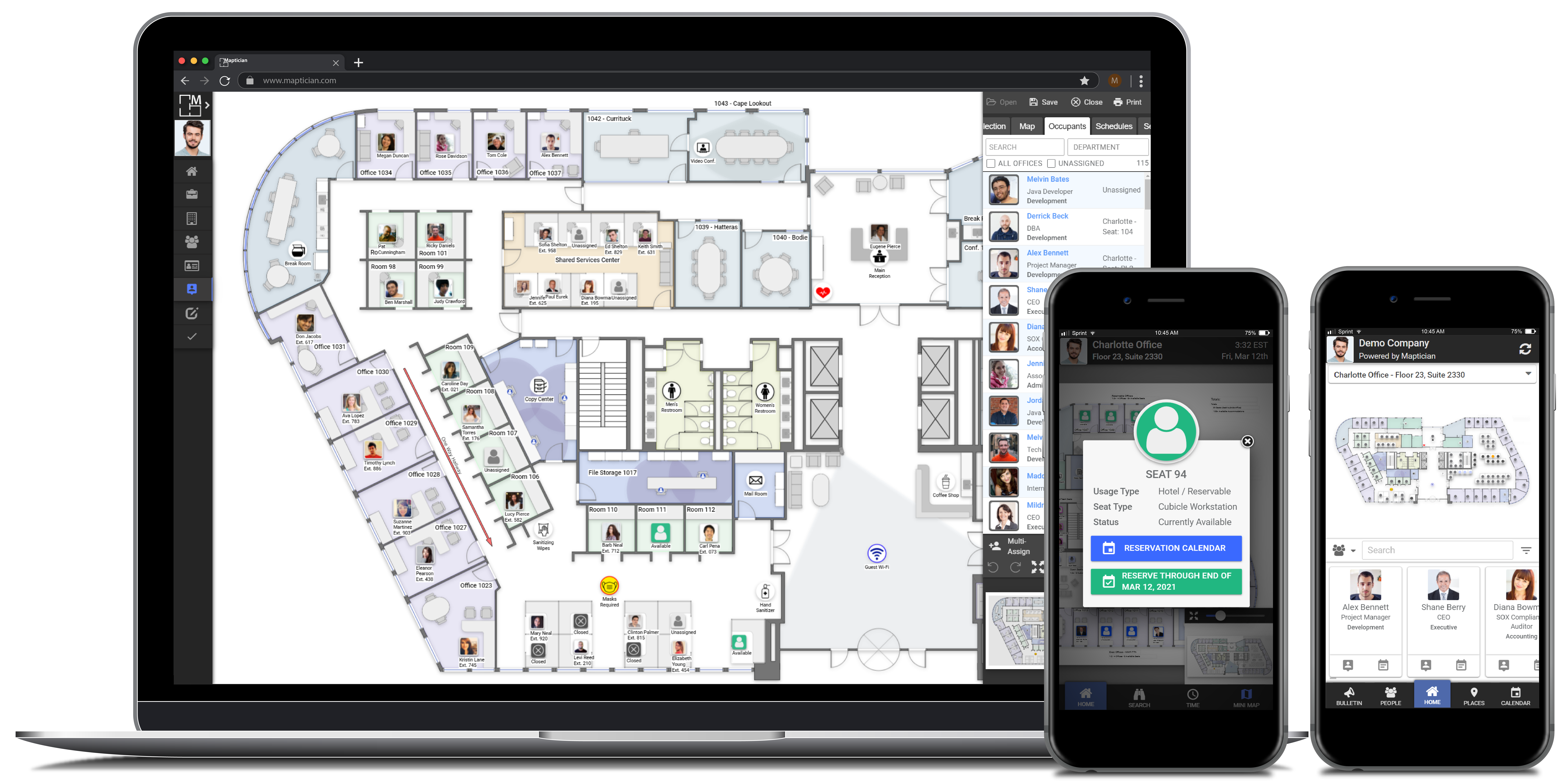 Maptician helps companies implement a hybrid office strategy with space planning, desk and conference room booking, and employee scheduling in one platform.