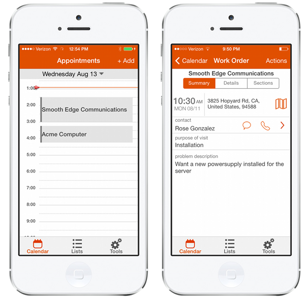 ServiceMax Daily Calendar for iPhone