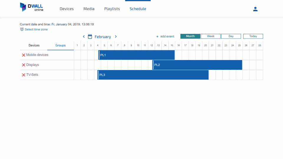 DWALL.online Software - DWALL.online scheduling tool screenshot