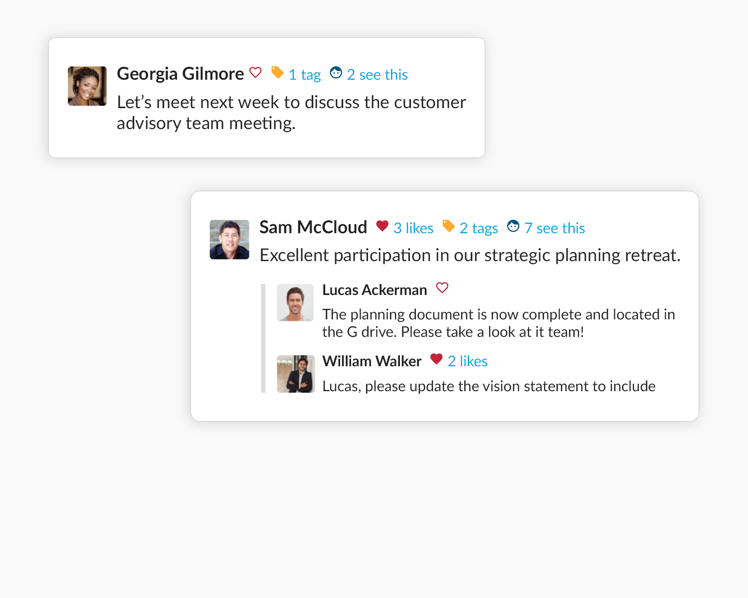 GoalSpan screenshot: Post Feedback