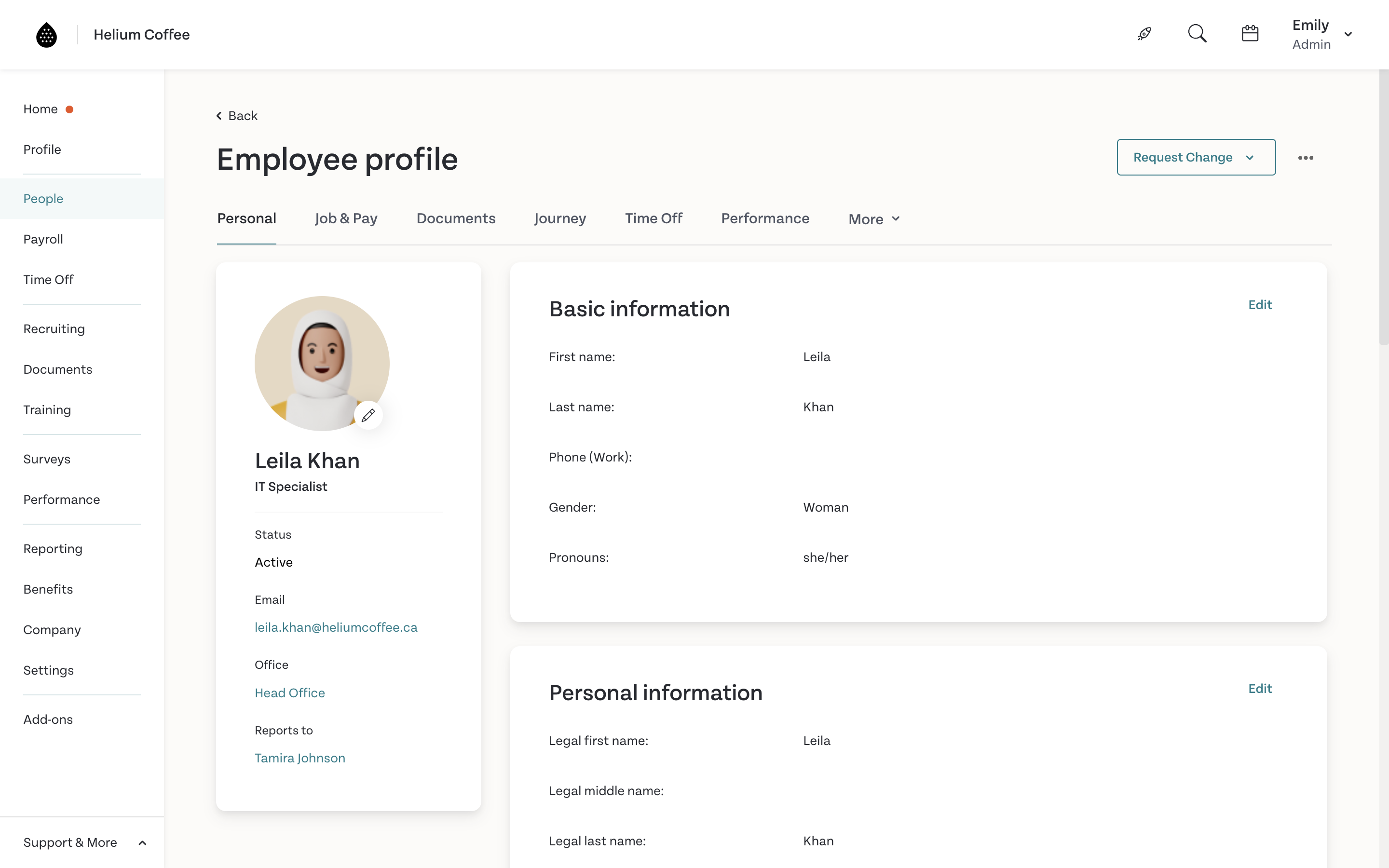 Humi Software - Employee profile