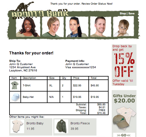 Bronto Marketing Platform Software - Sending transactional messages in Bronto