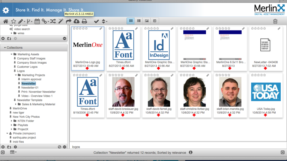 Manage all media objects in a newsletter