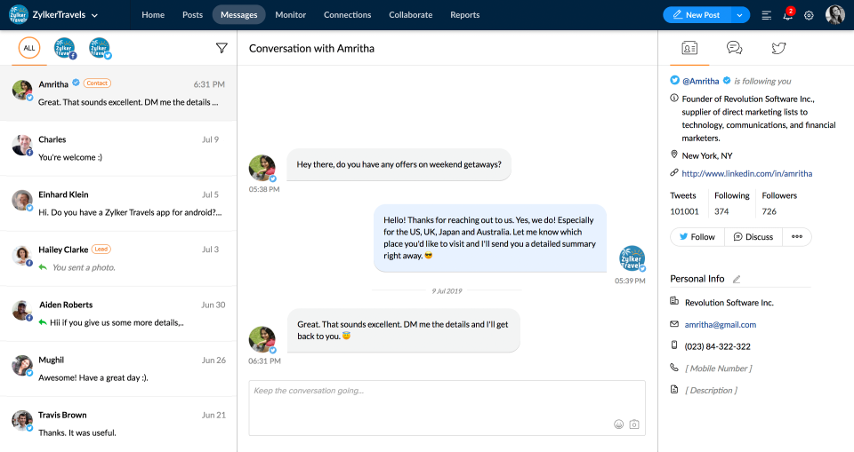 Zoho Social Software - 5