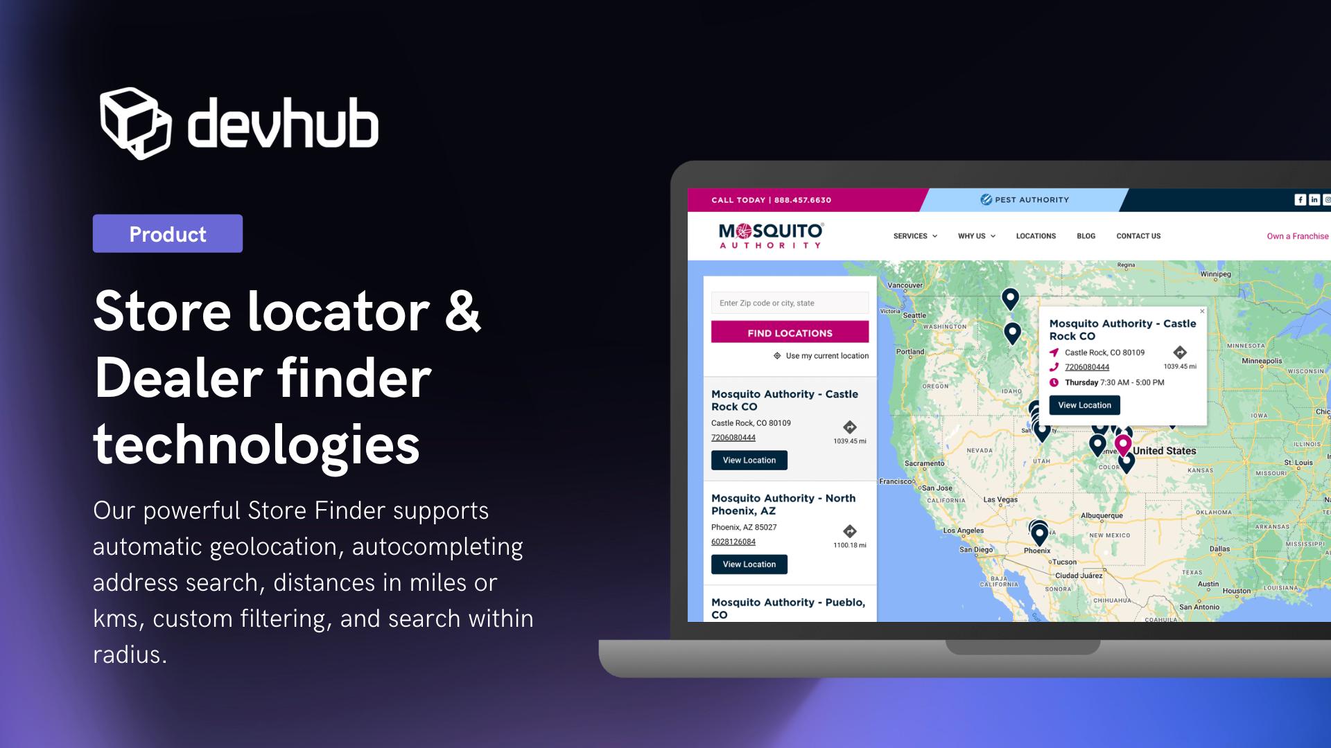 DevHub Software - Customized store locator and dealer finder technology