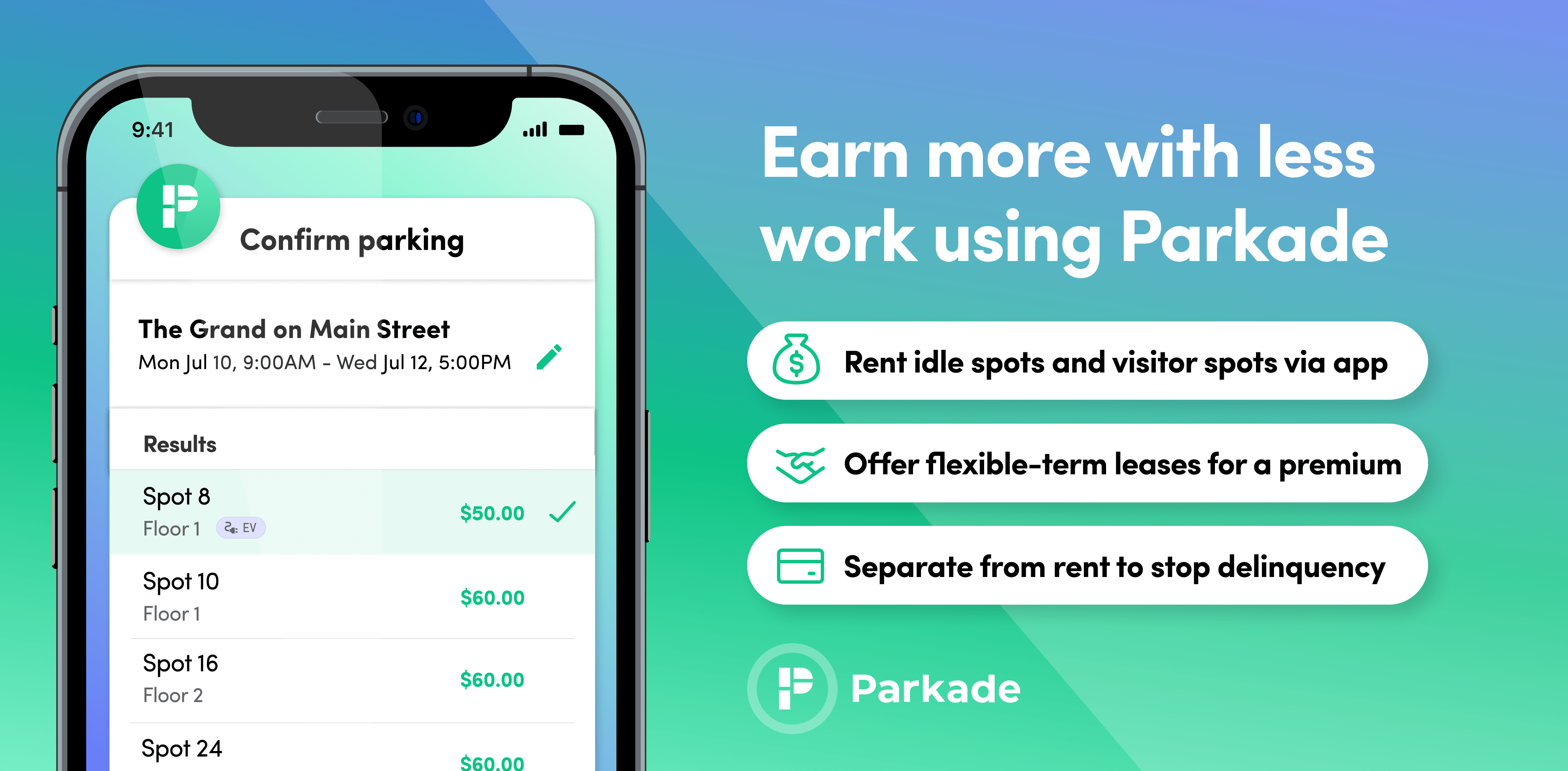 Parkade Software - Earn more with less work using Parkade