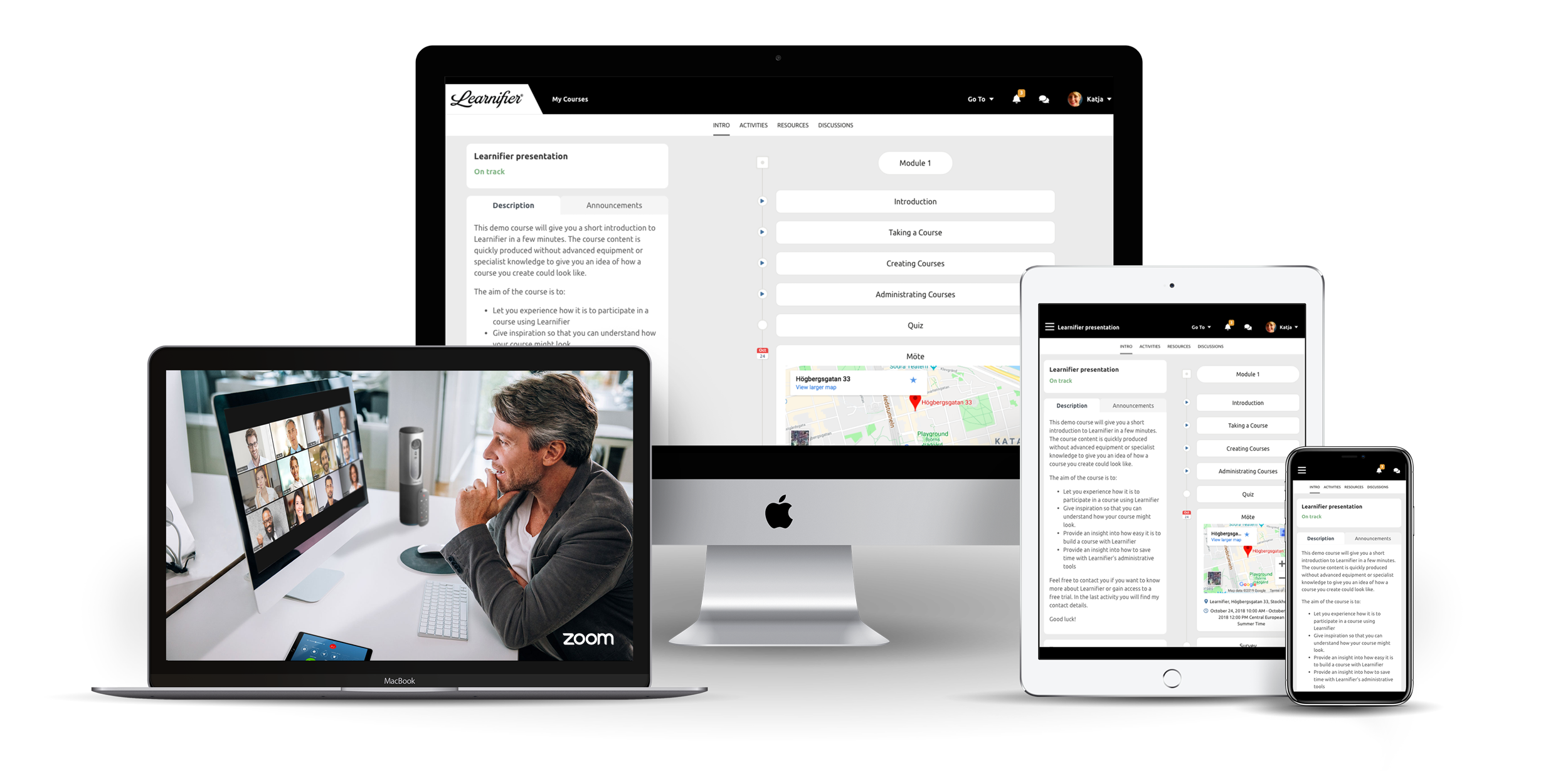 Learnifier screenshot: Learnifier dashboard
