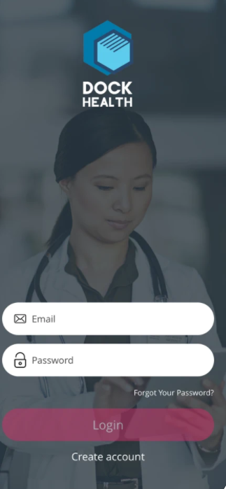 Dock screenshot: Dock login page