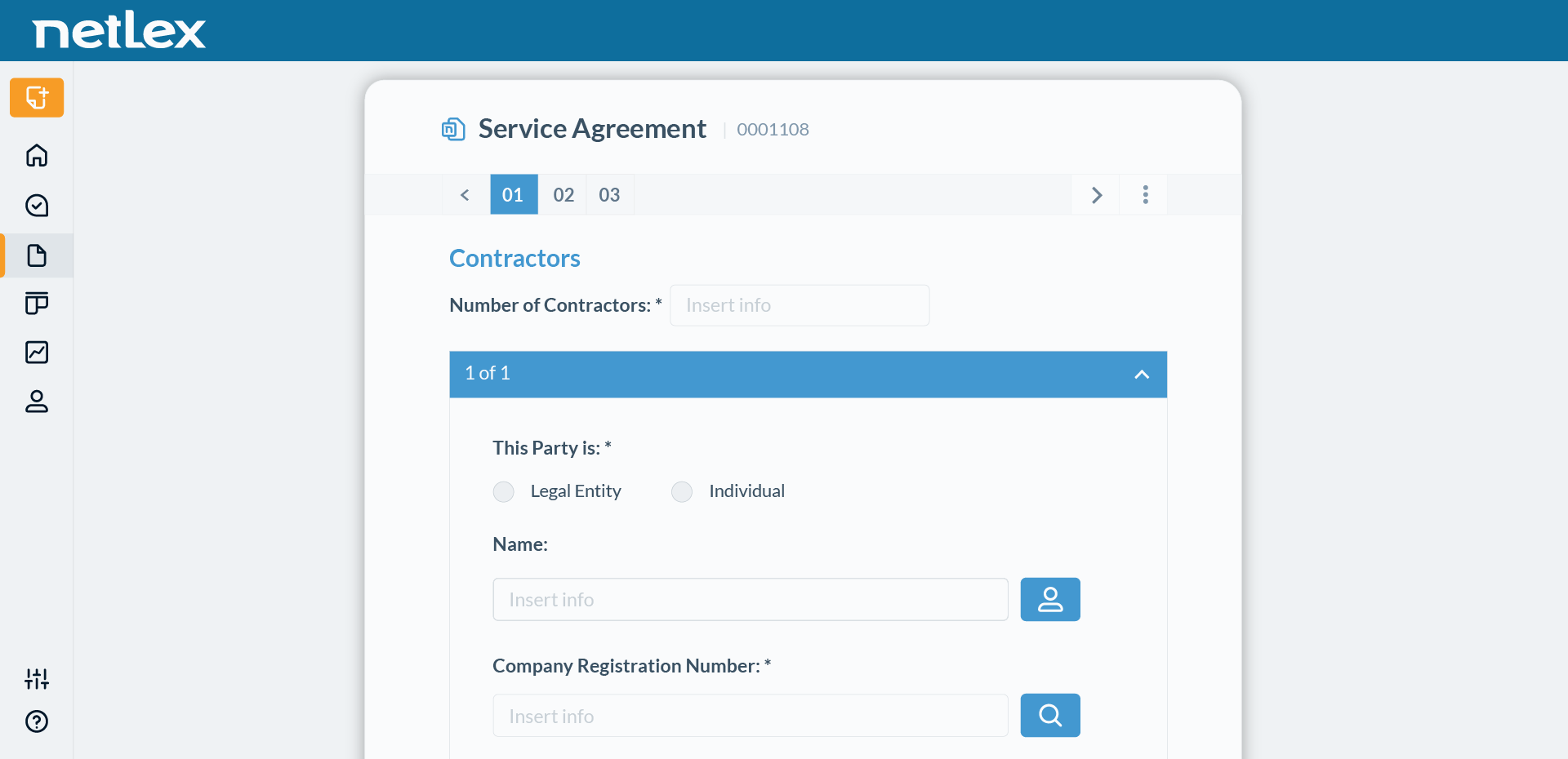 netLex screenshot: Gere documentos automaticamente com base em perguntas simples. Padronize modelos e reduza o tempo do jurídico com processos mais ágeis e seguros.