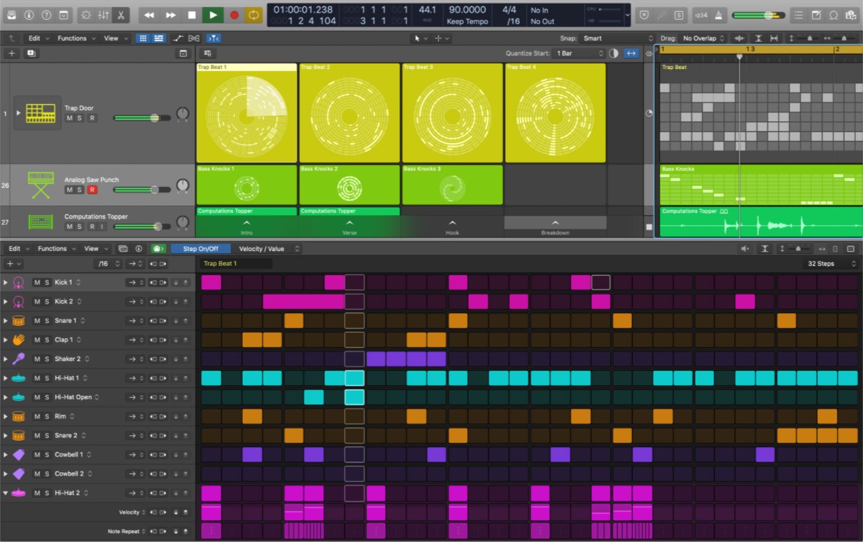 Logic Pro step sequencing
