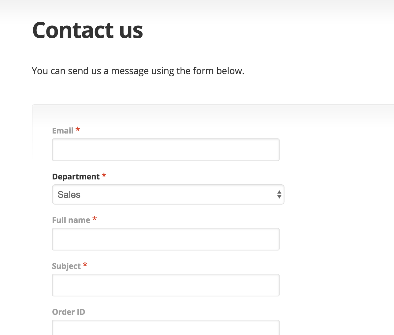 An integrated Contact Us form creates support tickets directly in Re:Desk, then routes them to the relevant department