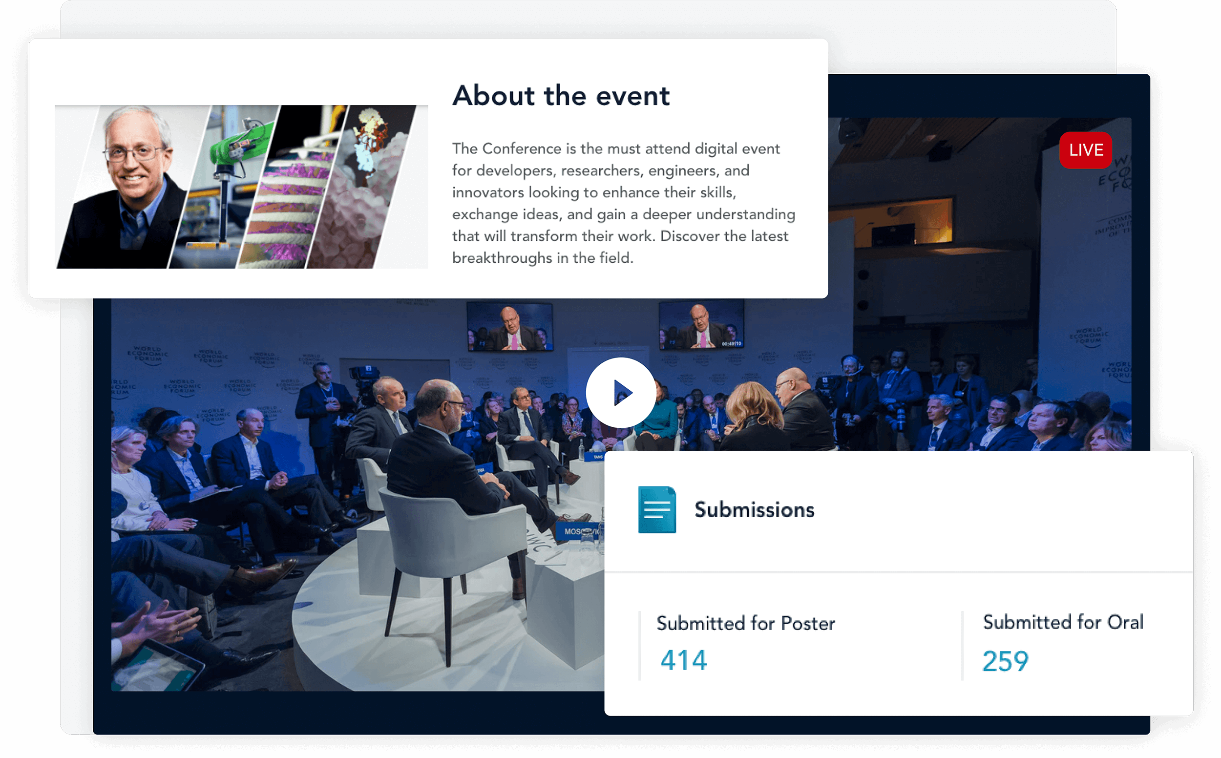 Highlight key moments of the event and live stream presentations