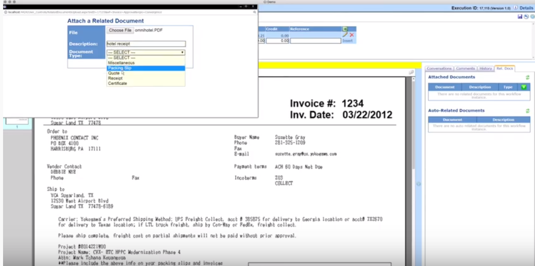 CoreIntegrator Workflow document attachment