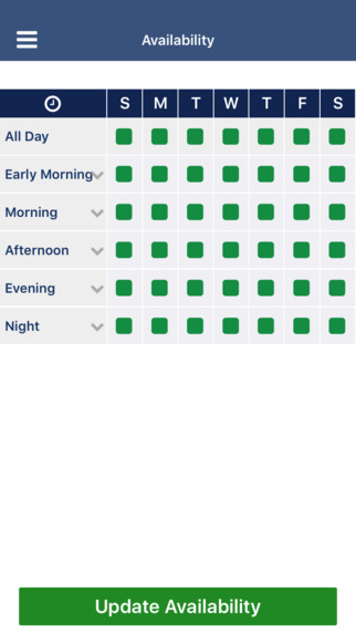 Employees are able to request time off and make availability changes