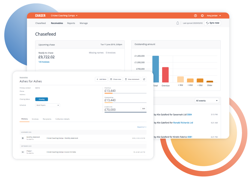 Chaser Software - Keep track of all chasing activity in one place: View a consolidated communication history for every invoice and every customer in your CRM, capture all reminders sent and all replies from customers automatically