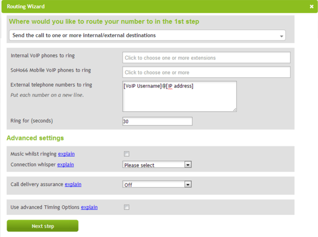 Soho66 screenshot: Soho66 routing wizard