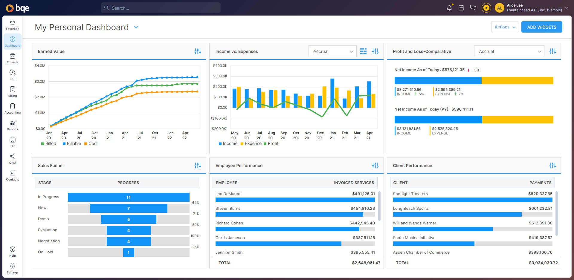 BQE CORE Suite Software - Reporting and Analytics