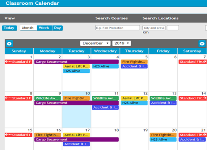 BIStrainer calendar