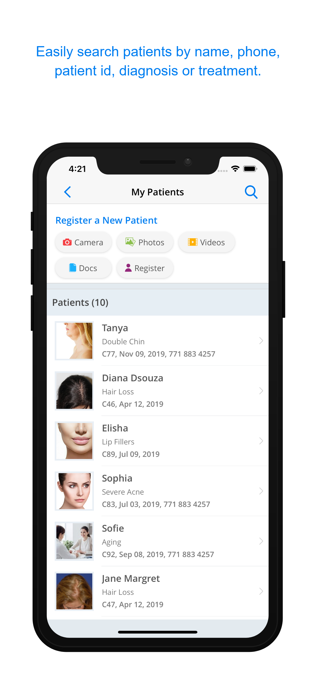 CureCast Software - Patient's Charts